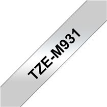 TZE-M931 cinta para impresora de etiquetas Negro sobre plata