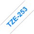 TZE-253 cinta para impresora de etiquetas Azul sobre blanco