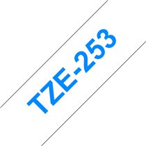 TZE-253 cinta para impresora de etiquetas Azul sobre blanco