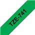 TZE-741 cinta para impresora de etiquetas Negro sobre verde TZ