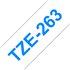 TZE-263 cinta para impresora de etiquetas Azul sobre blanco