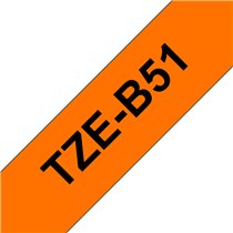 TZE-B51 cinta para impresora de etiquetas Negro sobre naranja fluorescente