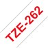 TZE-262 cinta para impresora de etiquetas Rojo sobre blanco