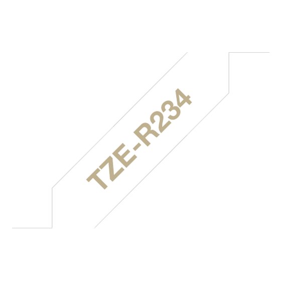 TZE-R234 cinta para impresora de etiquetas Oro sobre blanco