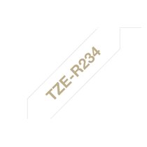 TZE-R234 cinta para impresora de etiquetas Oro sobre blanco