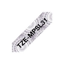 TZE-MPSL31 cinta para impresora de etiquetas Negro sobre plata