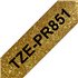 TZE-PR851 cinta para impresora de etiquetas Negro en el oro