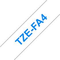 TZE-FA4 cinta para impresora de etiquetas Azul sobre blanco