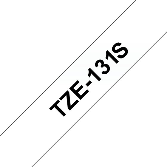 TZE131S cinta para impresora de etiquetas Negro sobre transparente TZe
