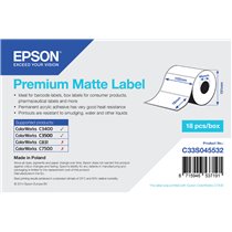 Premium Matte Label - Die-cut Roll: 102mm x 76mm, 440 labels