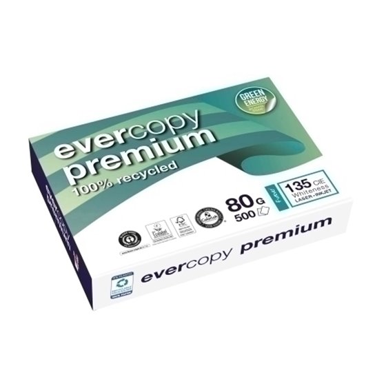 PAPEL RECICL. A4 EVERCOPY PREM. 80g 500h