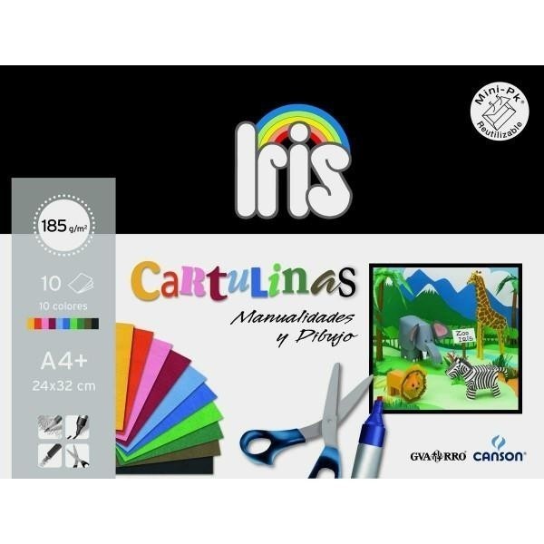 Cartulinas CANSON Iris Vivaldi A4 185 g. Pack x10 Hojas Colores