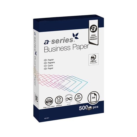 CAJA 5 PAQ. 500H PAPEL A-SERIES BUSINESS A4 80GR