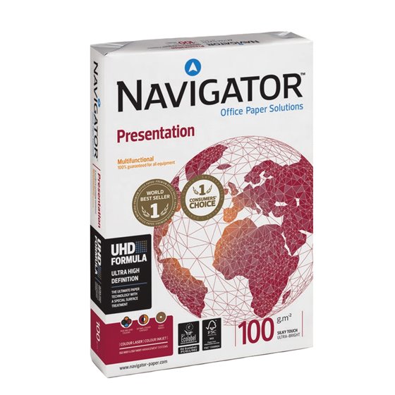 PRESENTATION A4 papel para impresora de inyección de tinta A4 (210x297 mm) 500 hojas Blanco NAV100 - Pack 5