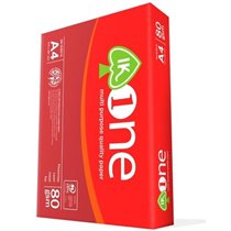 IK ONE Papel A4 80 gr - 1 Caja de 5 Paquetes - (Más de 7 cajas se paletiza, servicio puerta bajo, no se despaletiza ni se sube a