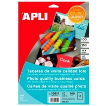 PAQ. 10 TARJETAS VISITA APLI FOTO 250GR 89X51