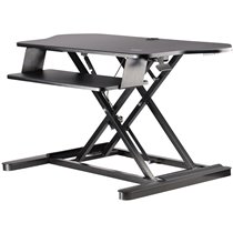 Convertidor Escritorio de Pie y Sentado de Esquina - con Bandeja para Teclado - con Superficie de 89cm x 53cm - Escritorio Ergon
