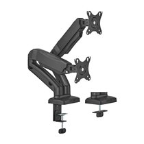 Soporte De Mesa Pro Contrapeso Giratorio E Inclinable Para Monitor/TV 9kg (3 Pivotes, 2 Brazos) De 17-32, Negro