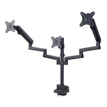 Soporte de Escritorio para 3 Monitores VESA 75x75/100x100 de 27 Pulgadas - Grommet o Abrazadera en C - Ajuste sin Herramientas -