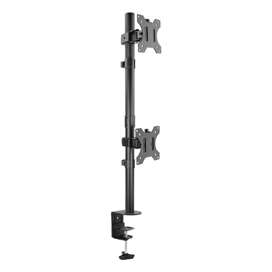 Soporte de Mesa, Giratorio e Inclinable, Vertical, para 2 Pantallas 13”-32”, Negro