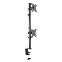 Soporte de Mesa, Giratorio e Inclinable, Vertical, para 2 Pantallas 13”-32”, Negro