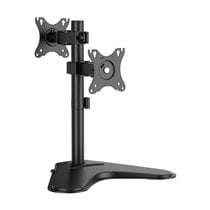 Soporte de Mesa Eco Inclinable y Rotable para 2 Monitores/POS 8kg de 17"-32", Negro