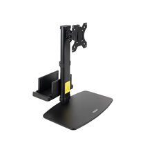 Soporte de mesa para pantallas 17”-27” con soporte integrado para CPU Ligera