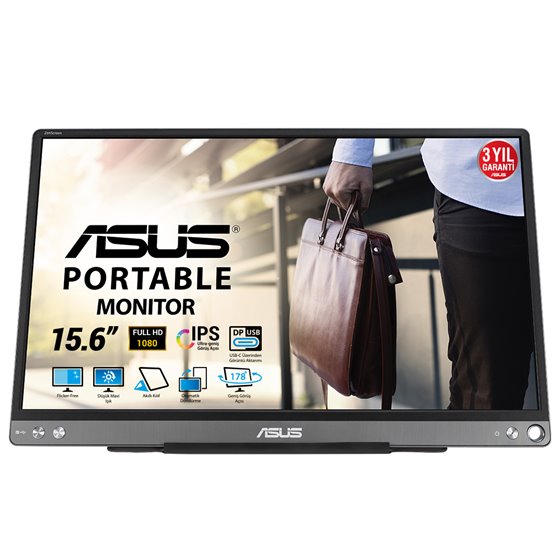 ZenScreen MB16ACE LED display 39,6 cm (15.6") 1920 x 1080 Pixeles Full HD Gris