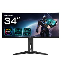 Monitor de juegos curvo OLED WQHD MO34WQC2 de 34" - 3440 x 1440, 240Hz, 0.03ms, KVM, 250 cd/m², FreeSync Premium Pro, DisplayHDR