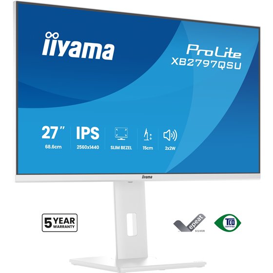 ProLite XB2797QSU-W1 pantalla para PC 68,6 cm (27") 2560 x 1440 Pixeles Quad HD LED Blanco