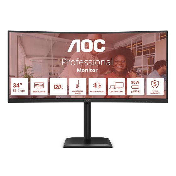 E4 CU34E4CV pantalla para PC 86,4 cm (34") 3440 x 1440 Pixeles UltraWide Quad HD LCD Negro