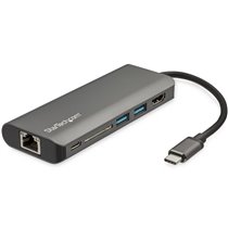 Adaptador Multipuertos USB-C - Docking Station Portátil USB Tipo C a HDMI de 4K - Hub Ladrón USB 3.0 de 2 Puertos - Lector de Ta