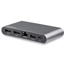 Docking Station USB C para 2 Monitores DisplayPort 4K - con Entrega de Potencia de 100W Passthrough - GbE - Hub Ladrón Concentra
