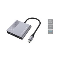 DONN13G base para portátil y replicador de puertos Alámbrico USB 3.2 Gen 1 (3.1 Gen 1) Type-C Gris