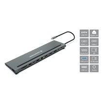 DONN17G base para portátil y replicador de puertos Alámbrico USB 3.2 Gen 1 (3.1 Gen 1) Type-C Gris