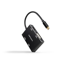 Conversor USB-C/M a HDMI/H + DVI/H + DP/H + VGA/H, Negro, 10 cm