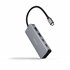 HUB USB-C 6 en 1, Conversor USB-C 3.2 GEN1 5G a 2 x USB-A + 2 x USB-C + HDMI + USB-C PD 100W, Aluminio, 15 cm, Gris