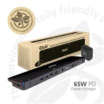 CSV-1564W65 base para portátil y replicador de puertos Acoplamiento USB 3.2 Gen 1 (3.1 Gen 1) Type-C Negro