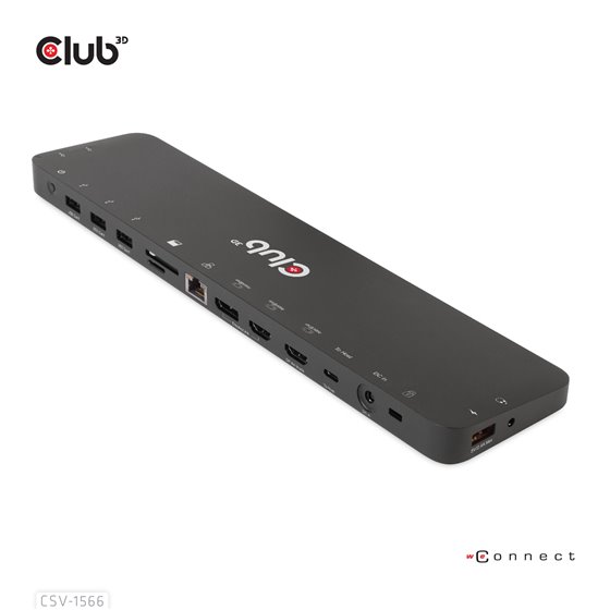 CSV-1566 base para portátil y replicador de puertos Acoplamiento USB 3.2 Gen 1 (3.1 Gen 1) Type-C Negro