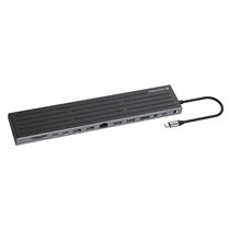 DONN32B base para portátil y replicador de puertos Alámbrico USB 3.2 Gen 1 (3.1 Gen 1) Type-C Gris, Plata
