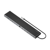 USB-C Dock 13 en 1, USB-C A 2xHDMI, 1xDisplayPort, 1xRJ45, 3xUSB-A, 2xUSB-C, 1xUSB-C PD, 1xSD, 1xMicro SD, 1xAudio, 1xRanura Ken