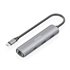 Dock USB-C A Ethernet Gigabit + Hub 1xUSB-C+2xUSB-A, Gris, 15cm