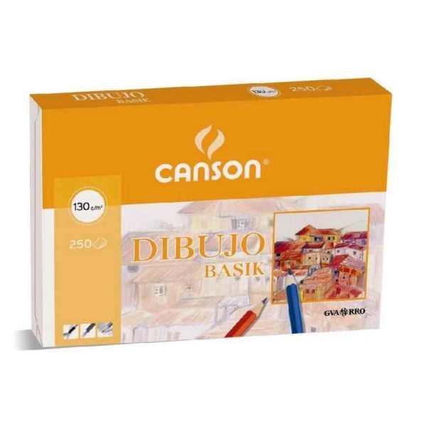 Papel Dibujo CANSON Basik A3+ Recuadro 130 g. Caja x250 Hojas