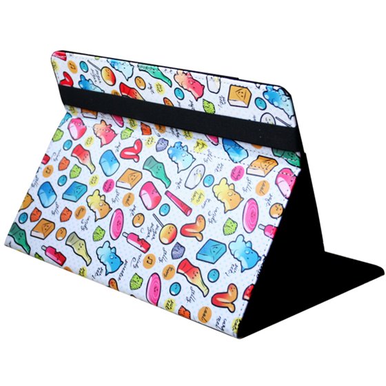 Funda Universal Estampada 9"-11" Cool Candy blanco puntos azules