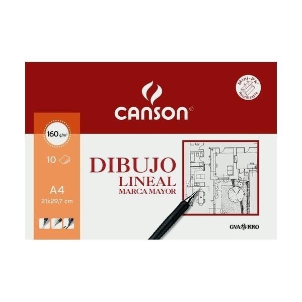Papel Dibujo Lineal CANSON Marca Mayor A4 Liso 160 g. Pack x10