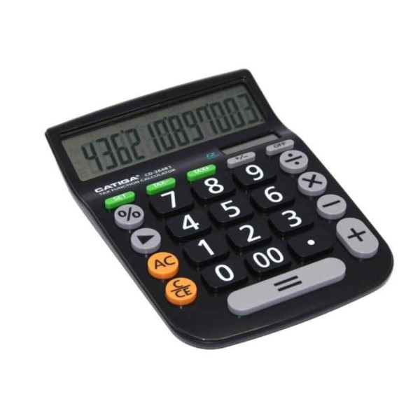 Calculadora Sobremesa CATIGA 12 Dígitos CD-2648T Negra