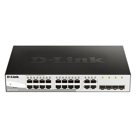 DGS-1210-16 switch Gestionado L2 Gigabit Ethernet (10/100/1000) 1U Negro