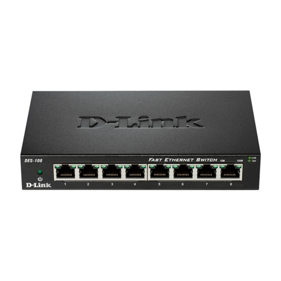 DES-108 switch No administrado L2 Gigabit Ethernet (10/100/1000) Escritorio Negro