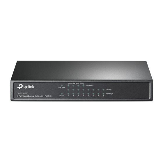 TL-SG1008P Gestionado Gigabit Ethernet (10/100/1000) Energía sobre Ethernet (PoE) Gris