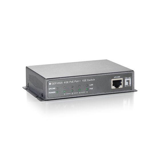 Switch Gigabit Ethernet PoE de 8 puertos, 61.6W, 802.3af PoE, 4 Puertos PoE